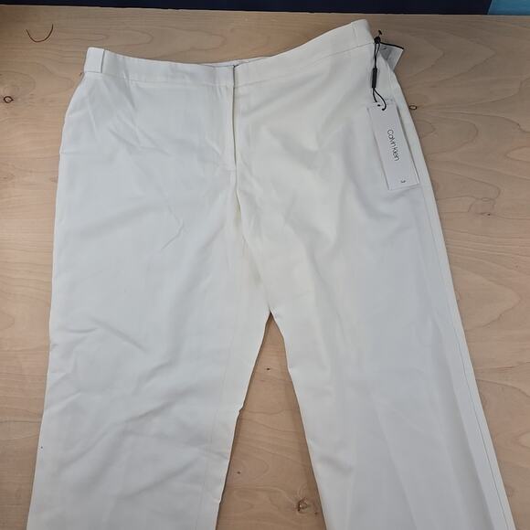 Calvin Klein Highline Sits Below Waist Tapered Leg Ankle Length Pants White 10 - Picture 1 of 15